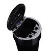 Car Ashtray with Lid Cigarette Ashtray with LED Light Mini Car Trash Can Smell Proof with Double Smoke Hole for Outdoor Travel