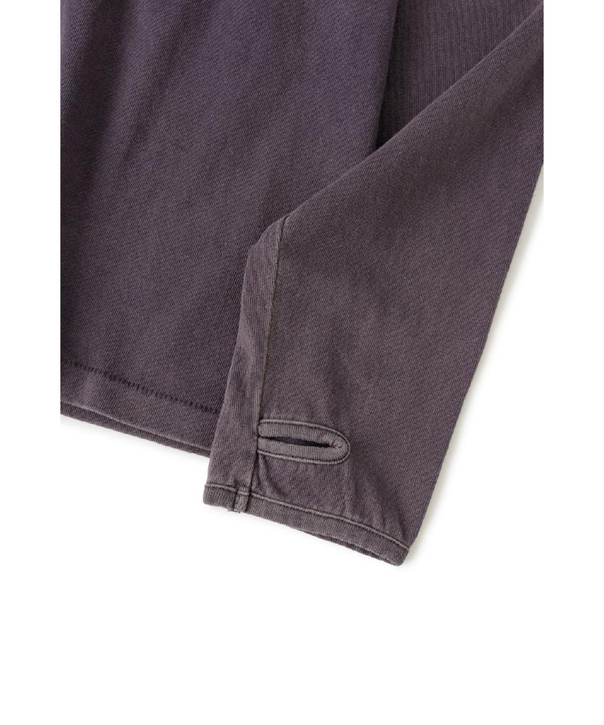 Haechinglum Double Henley Neck Tee Bleached Blue Charcoal