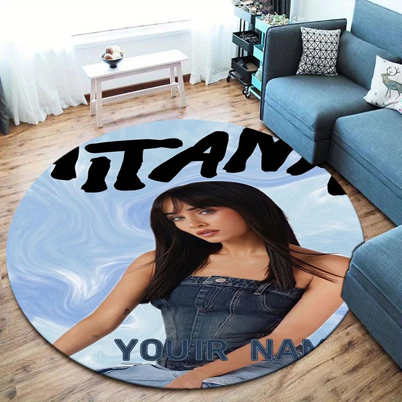 Aitana Custom Name Round Area Rug,Carpet Rug for Living Room Bedroom Sofa Playroom Decor,Non-slip Floor Mat