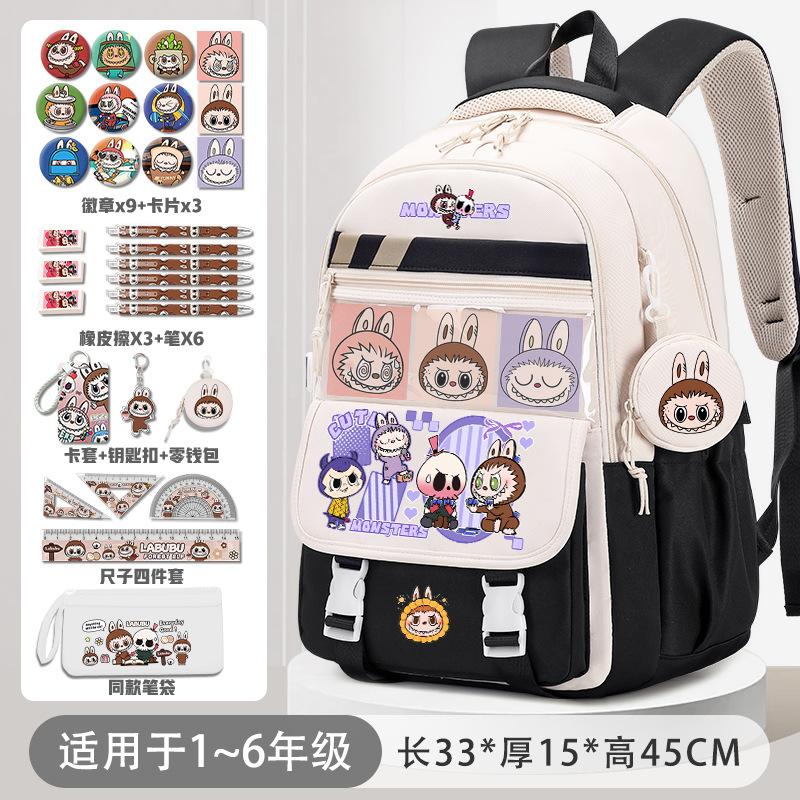 School Bag School Bag Primary School Students Large Capacity Burden Reduction and Decompression Backpack 3-5-6 Grade Cartoon Spine Protection Backpack
