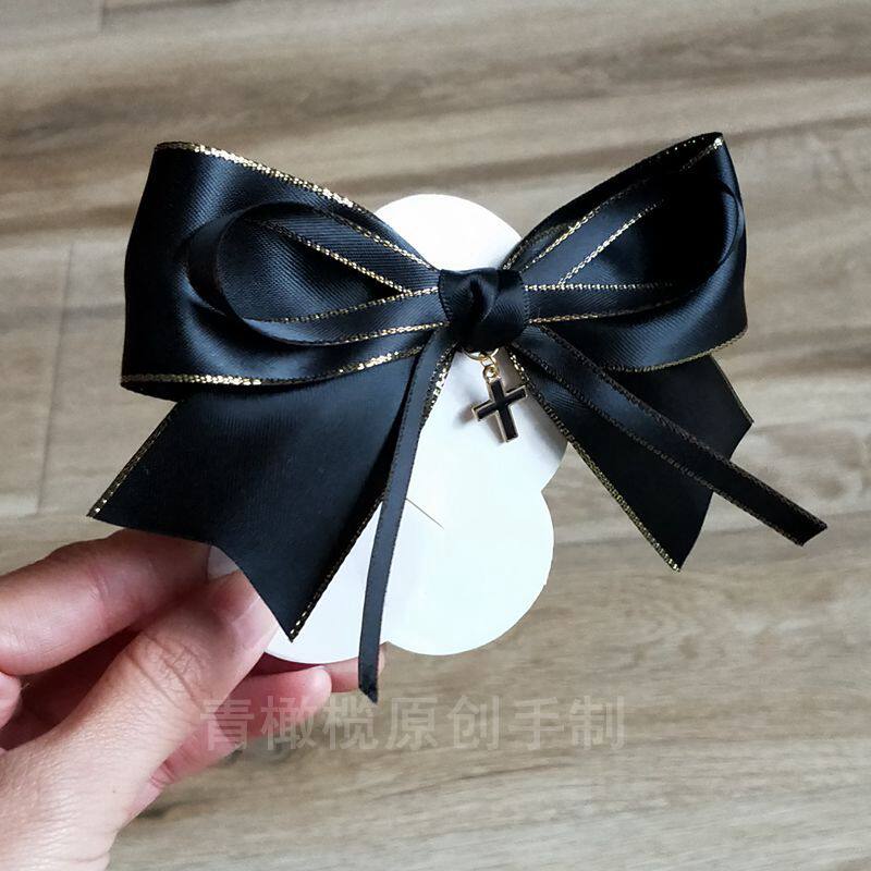 

Lolita Side Clip Side Headdress Dark Goth Hair Accessories Bow Hairpin Cross Top Clip Lolita Hairpin