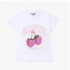 Ganni Damen S Kurzarm-T-Shirt Himbeere A1050185 151