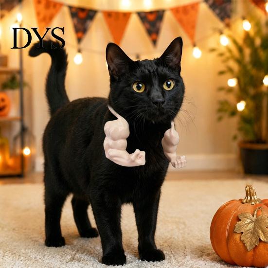 3D Printed Cat Toy Muscle Arm, Funny Photo Prop, Muscular Props Pet Shoulder Attachment for Feline Cosplay Costume Party Accessories Lightweight