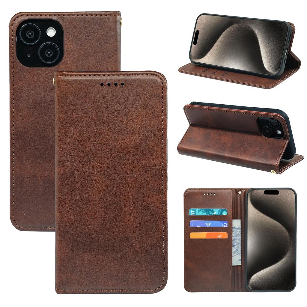 Apple iPhone 16/15 Plus/14 Pro Max Leather Magnetic Wallet Case with Card Slot