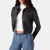 Levis Slim Fit Jacke mit Reißverschluss und langen Ärmeln für Damen, Schwarz 001W8-0001