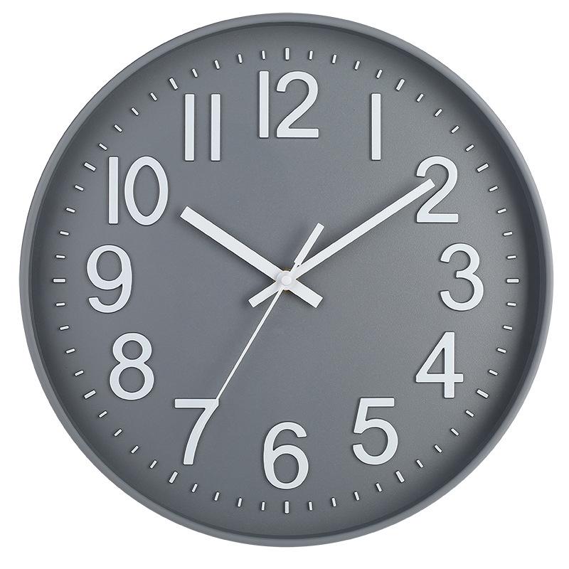 12 Inch 30CM Silent Wall Clock, Creative and Fashionable, Three-dimensional Digital Minimalist Clock for Home Living Room