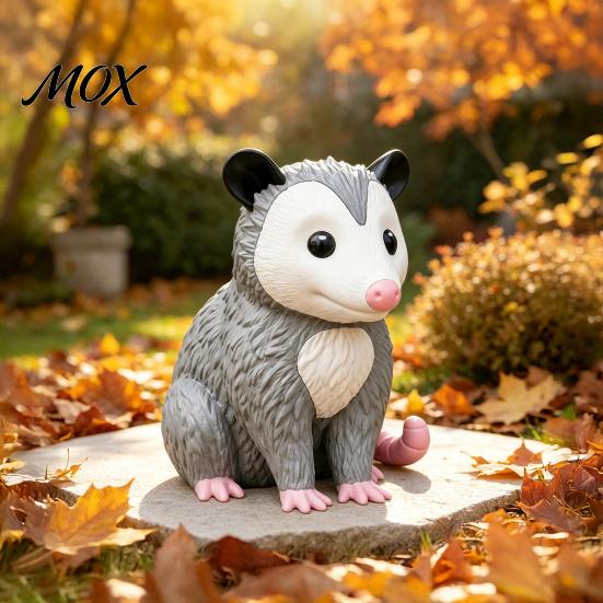 Unique Gardening Gifts 3D Printed Opossum Statue, Realistic Animal Decorative Figurine, Vivid Expression Statue Details Seasonal Ornament for