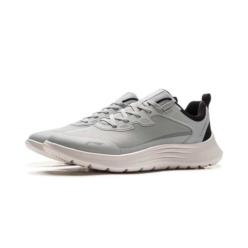 Li-Ning Lightweight Soft Rebound Casual Running Shoes Men Sneakers Light-Gray ARSU069-2
