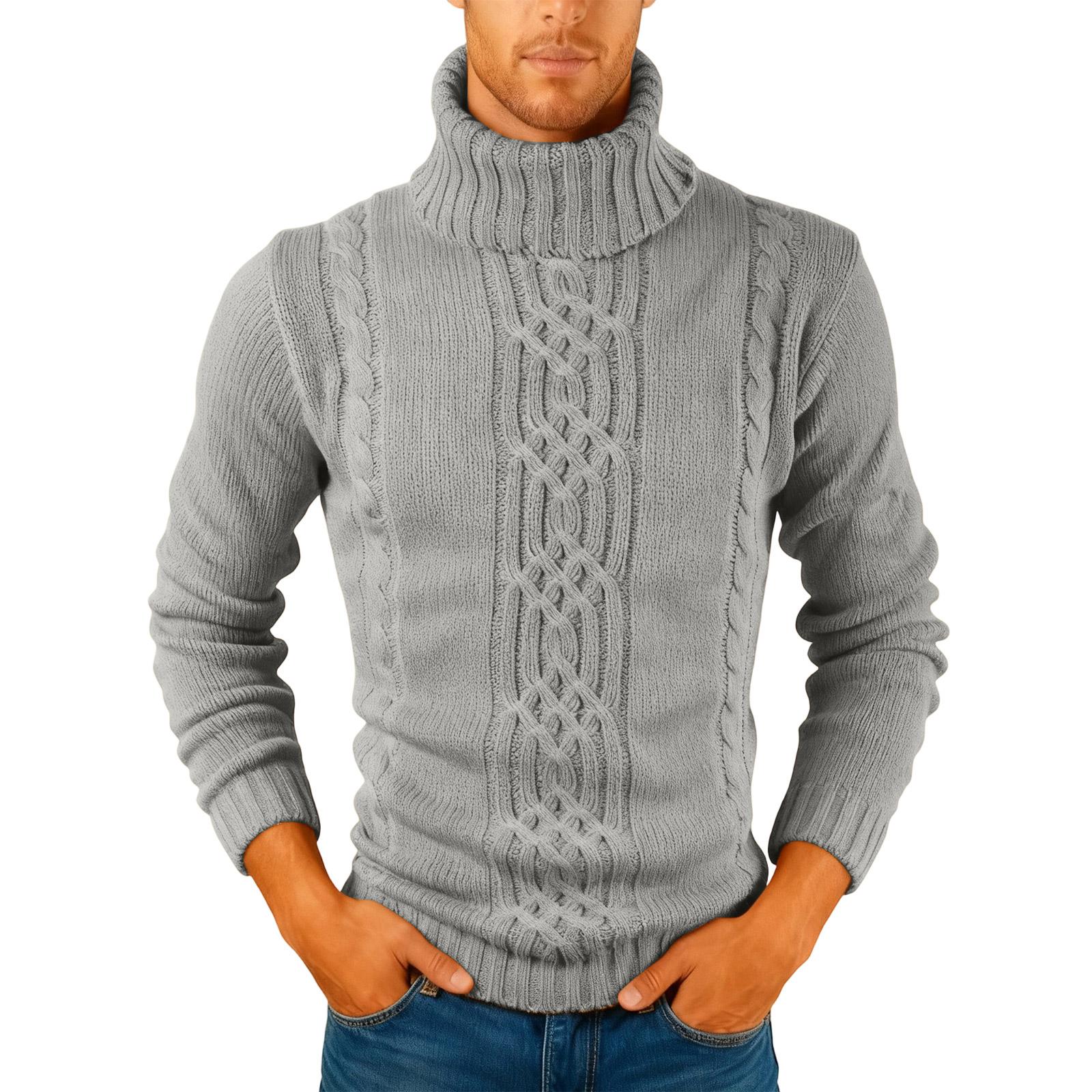 

Men s Fashion Knitting Pullover Long Sleeves Loose Flip Collar Sweater XL