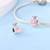 Charms Original Copper Pink Heart Perfume Bottle Beads Fit Bracelet Women Jewelry Diy Fine Gift Accessory