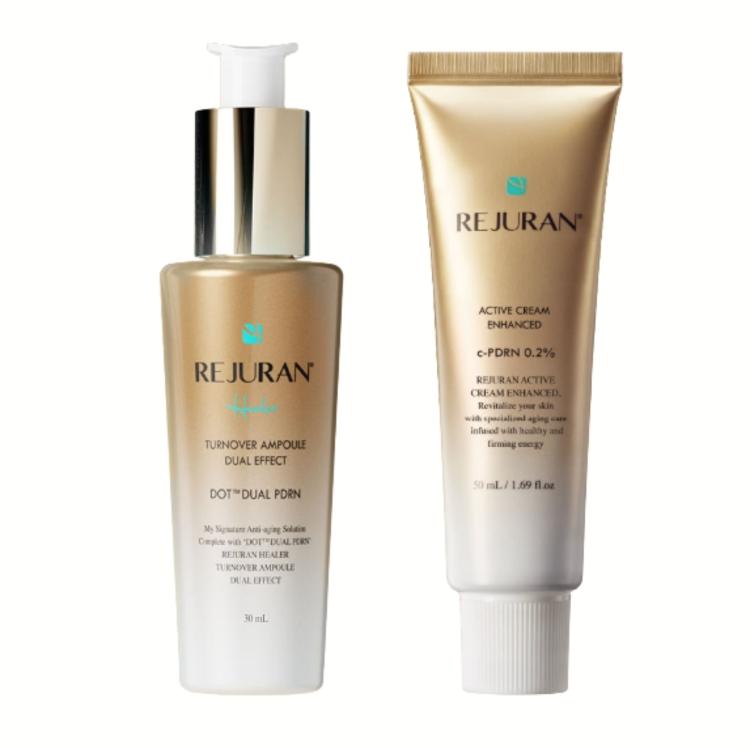 [REJURAN] Healer Turnover Ampoule Dual Effect 30ml + Active Cream Enhanced 50ml PDRN Skin Renewal & Firming Skincare Set