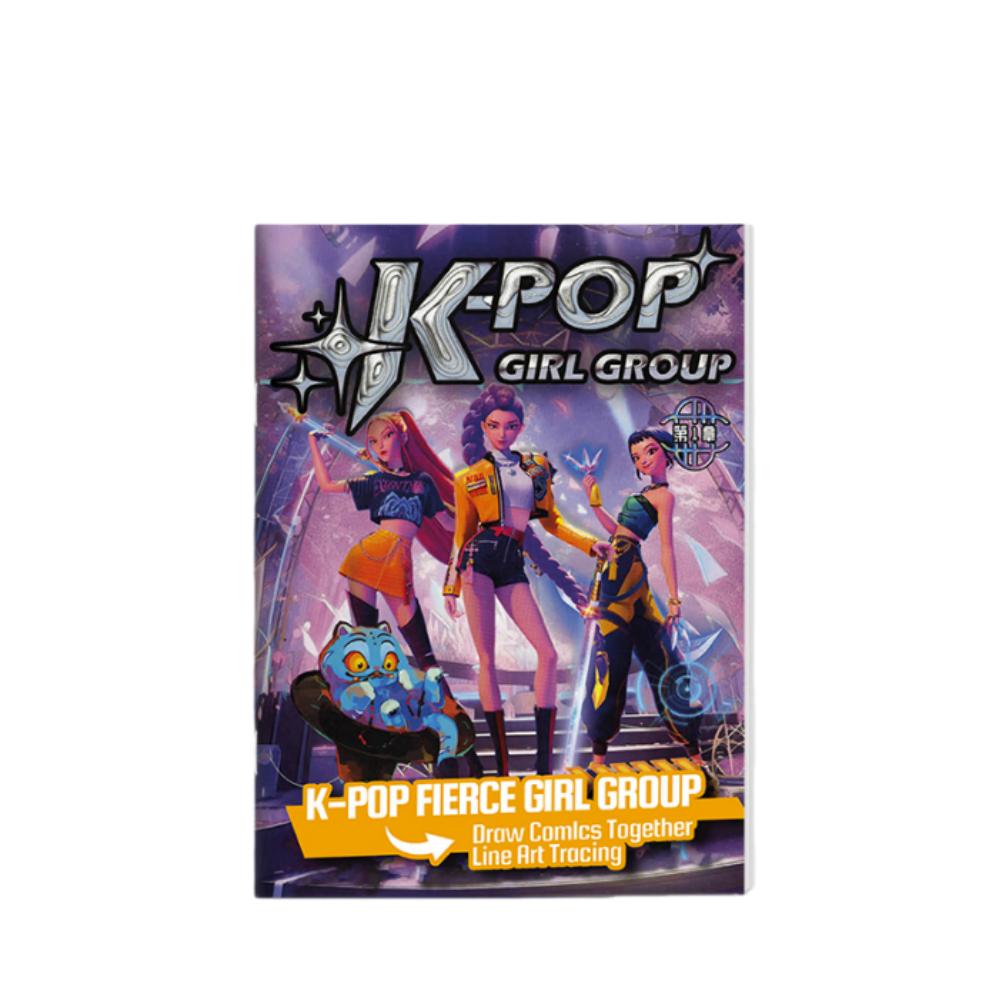 KPop Demon Hunter Coloring Books Cute Cartoon Tracking Kids Painting Sketch Stationery Book Creative Stick Figures Birthday Gift