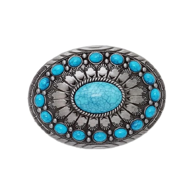 

Delicate Waist Belt Replacements Buckle Multiple Functional Ethnic Turquoise Buckles for Custom Apparels Craft Projects