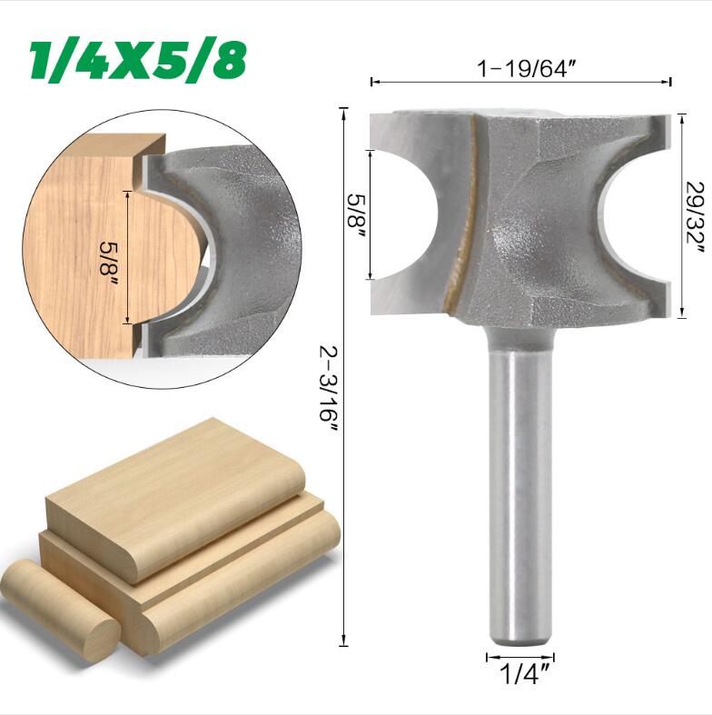 Half Round Side Cutter Bit Half Round Side Cutter Bit Woodworking Bit 1/4inch 1/2inch Shank