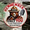 2D Flat, 1pc Print Round Aluminum Decorative Sign, Forest Fire Prevention Theme, Don't Let Wildfires Rage, Perfect for Cabin, Campground, Patio