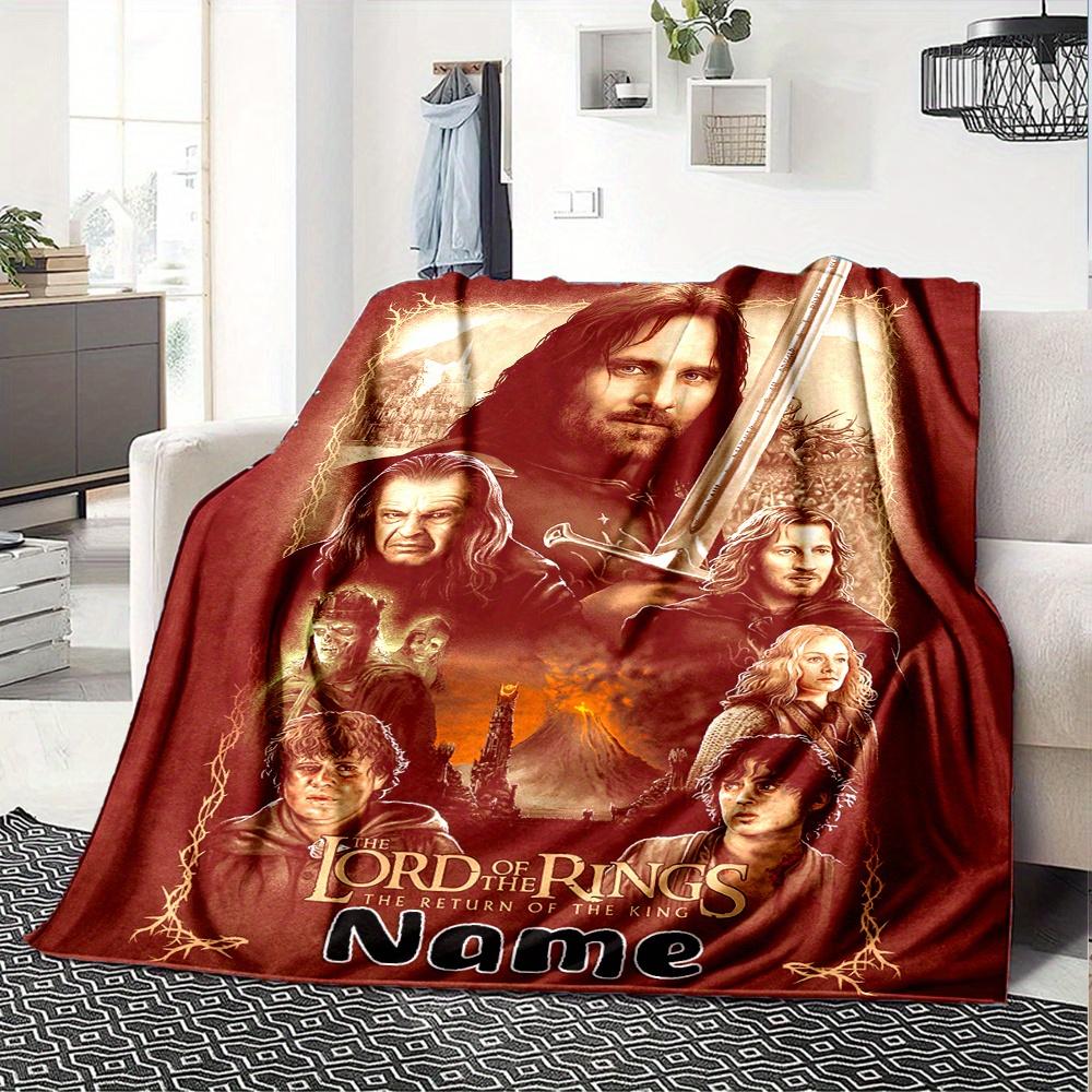Lord Of The Rings The Return Of The King Flannel Blanket With Customizable Name Comfortable In All Seasons Suitable For Sofas Beds Travel Camping And