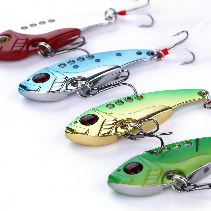 8No.VIBLure bait5.5cm11gFeather Treble Hook Bionic Lure for Freshwater and Saltwater Fishing, Long Casting, Special for Topmouth