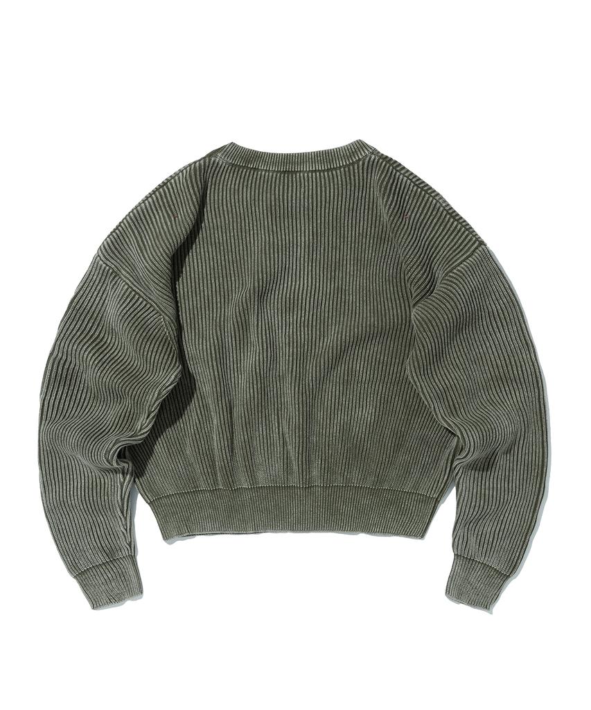 Seuweideu Gewaschener Strick [Khaki]