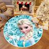 Olaf and Elsa Print Round Rug, Suitable for Decorating Living Rooms, Bedrooms, Tables, Chairs, Sofas, Etc.
