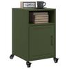Vidaxl Nightstands, 2 Pcs, Olive Green, 36X39X59 Cm, Steel