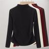 Mulberry Silk Wool Semi-turtleneck Bottoming Shirt Women's New Autumn and Winter Inner Warm Fleece Middle Neck Warm Top Winter