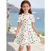 Mädchen 3D-Druck Kleider Kinder Mädchen Party Kurzarm Prinzessinnenkleid Tanktop 3D Kleiner Blumendruck Druckkleid