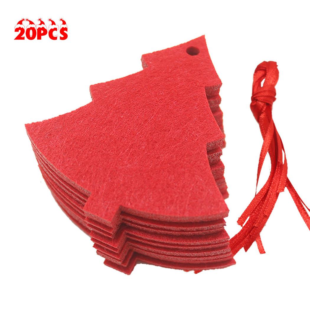 

Красные фетровые подвески-елочки Набор из 20 рождественских украшений для DIY-проектов Tree