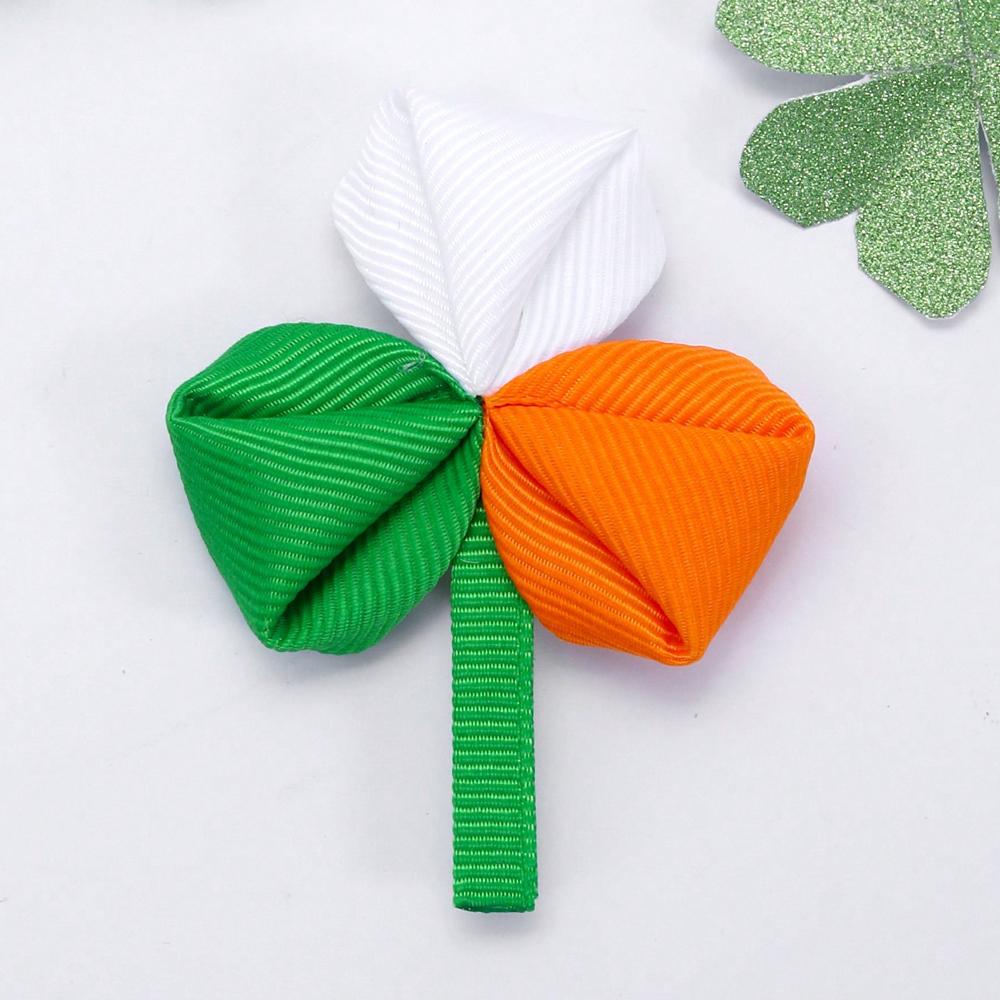 

St. Patrick s Day Party Shamrock Bow Tie Children s Hair Clip Exquisite Shamrock Hairpin