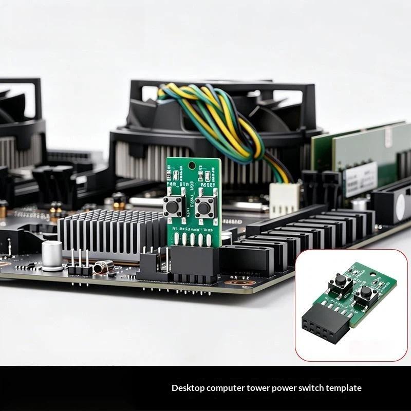 9Pin Desktop PC Power Reset Switch Module LED Indicator Motherboard Header for DIY Build Upgrade