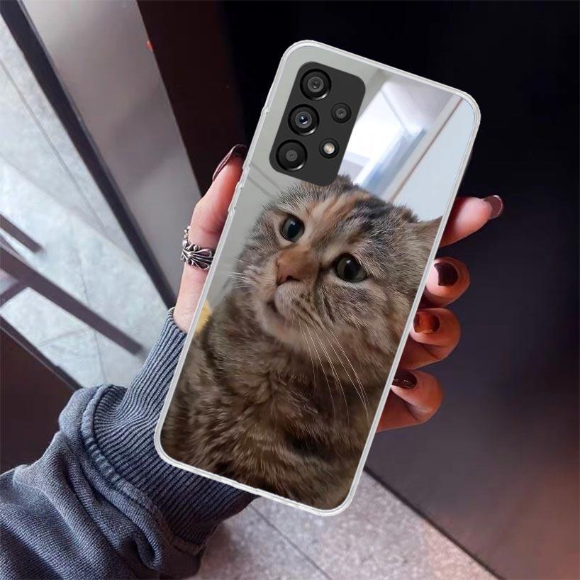 Pet Cat Funny Memes Phone Case For Samsung Galaxy A52 A51 A50S A32 A22 A12 A02S A72 A71 A31 A70 A30S Note 20 Ultra 10 Plus S10 G