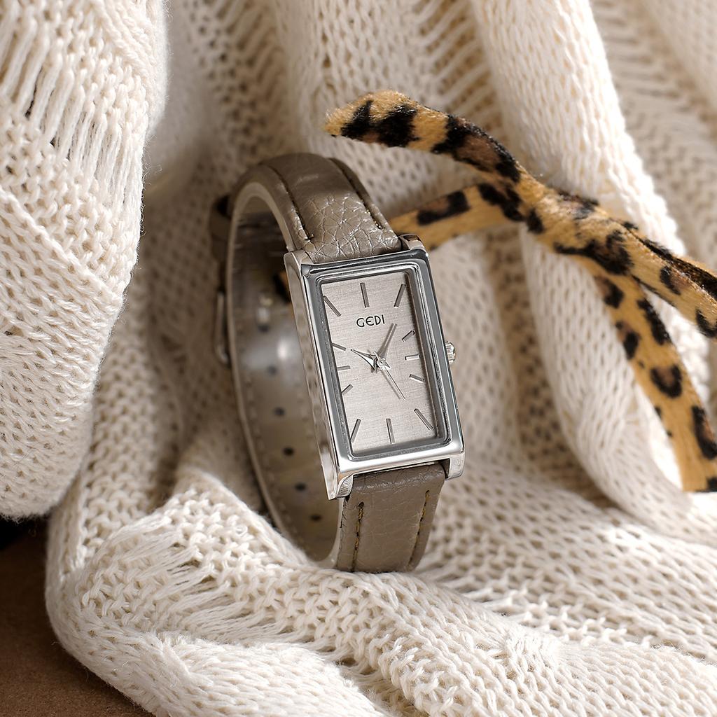Premium Ankola Red Square Temperament Quartz Watch Minimalist Women'S Retro Belt Quartz Watch