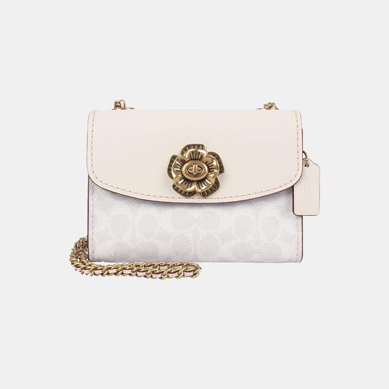 COACH Parker 18 Классическая камелия Мини-сумка на цепочке через плечо
