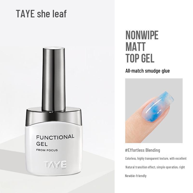 She Leaf Nail Base & Top Coat Set: Crystal Plating, Matte Finish, Builder Gel, Peel-Off Polish