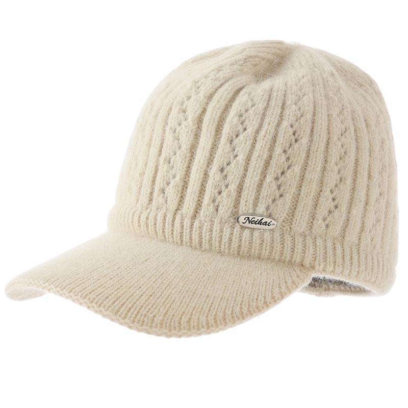 Autumn and Winter Warm Cap Women's Knitted Wool Fashion Baseball Cap Thickened Casual Hat