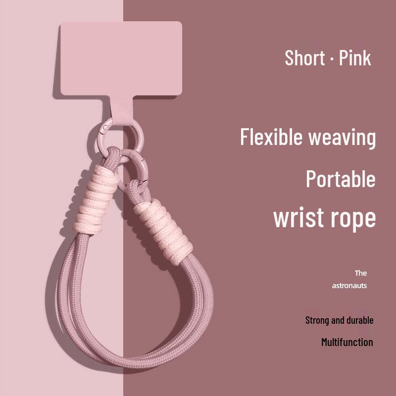 Popular Color-Block Phone Lanyard: Multifunctional Anti-Loss Case, Earphone Cover, Toy Bag, Woven Wrist Strap