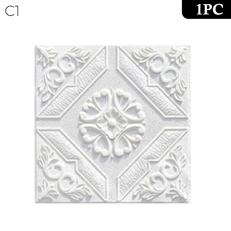 1/4Pcs 3D Foam Ceiling Self-Adhesive Anti-Collision Wall Stickers Waterproof Peel And Stick Background Wallpaper Bed Room Decor