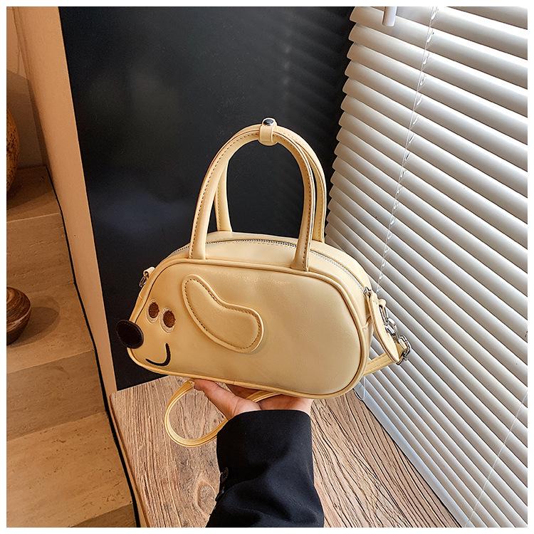 

Women s Autumn Cartoon Dachshund Handbag: Versatile Single Shoulder & Crossbody Bag for Street Shopping жёлтый