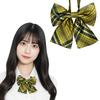 Adjustable School Ribbon, Checkered, Yellow, Bow, Solid Color, for Junior and Senior High School Students, Girls' Uniform Accessories, Multiple
