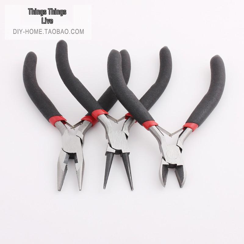 DIY Jewelry Making Tool Set: Chain Cutters, Needle Bending Pliers, Round Nose, Pointed Nose, Angled Nose, Cutting, and Hand Pliers.