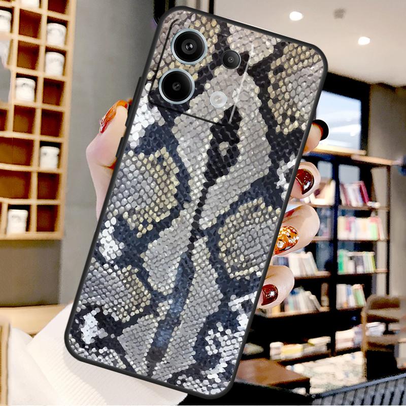 Snake Skin For Xiaomi Redmi Note 14 Pro 13 12 11 9 10 15 Pro Plus Case For Redmi 15 15C 14C 10C 12C 13C