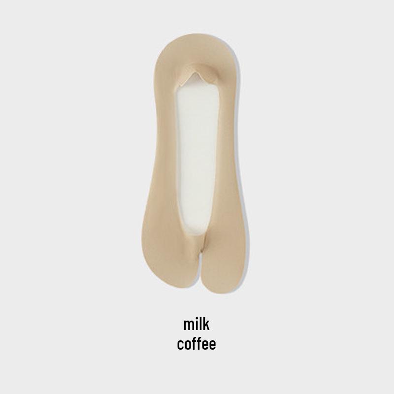 Women's Low-Cut Split-Toe Ice Silk Socks with Non-Slip Heel and Cotton Sole