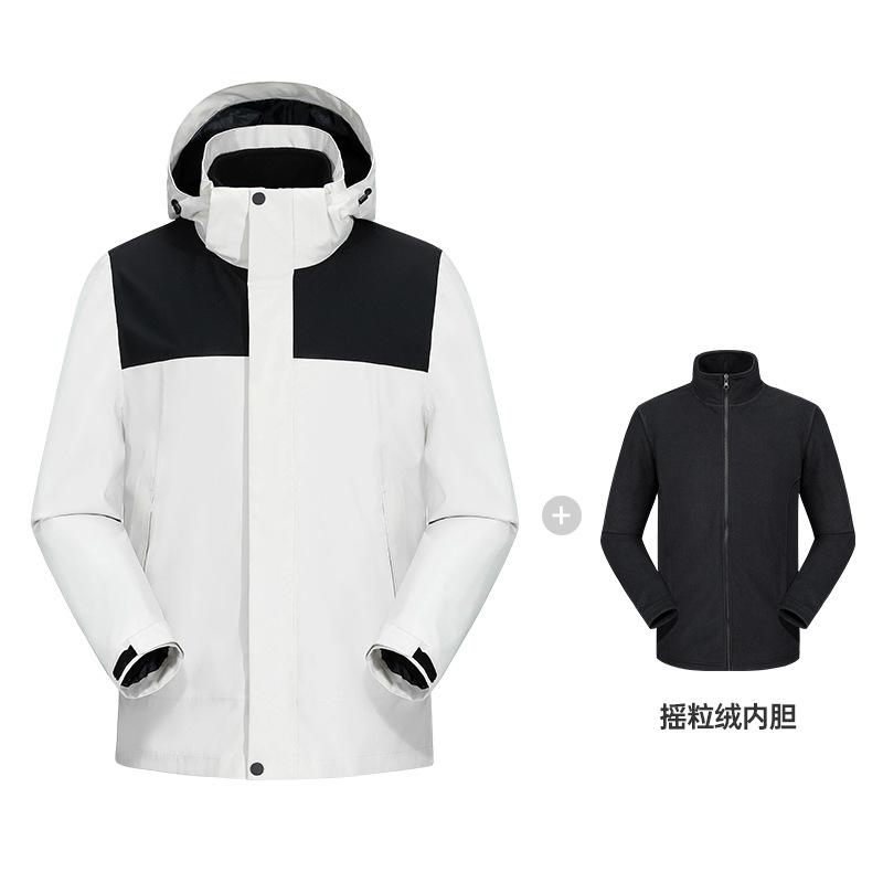 Three-proof heat-sealed national standard jacket men's three-in-one women's outdoor granular removable two-piece set
