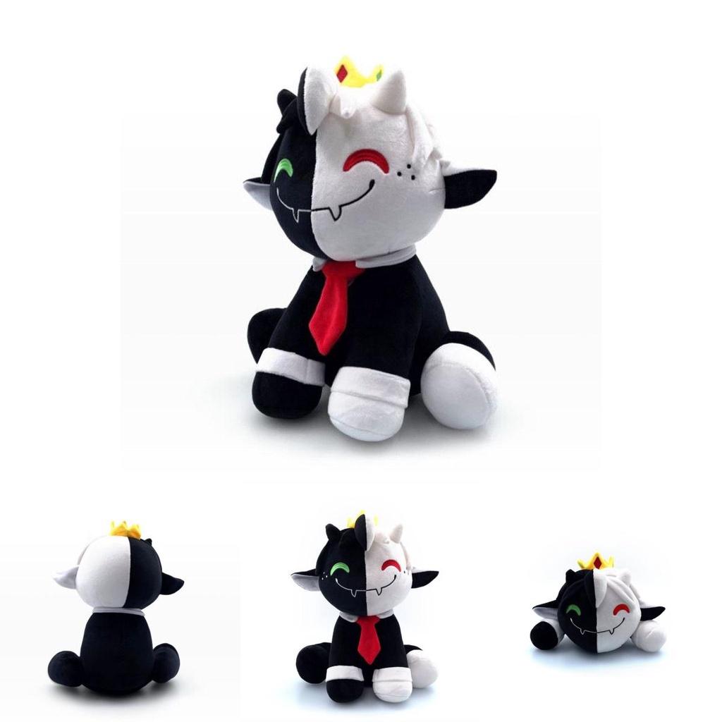 Adorable New Ranboo Sit Cute Plush Toy Black And White Smiley Sheep Doll For Kids
