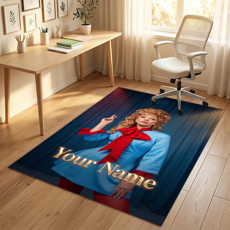 Personalized Crystal Velvet Carpet,Lady Gaga Custom Printed Name, Plush Area Rug For Home Indoor Decor
