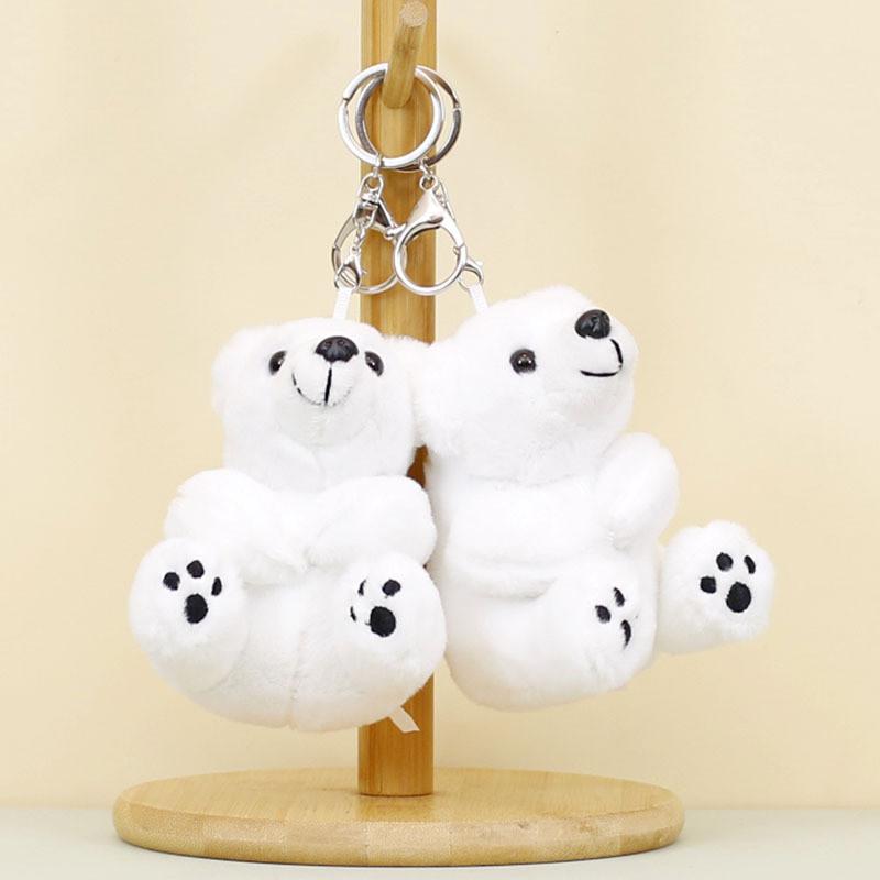 Adorable Polar Bear Plush Keychain Cute Mini Teddy Doll Couple Bag Charm Gift