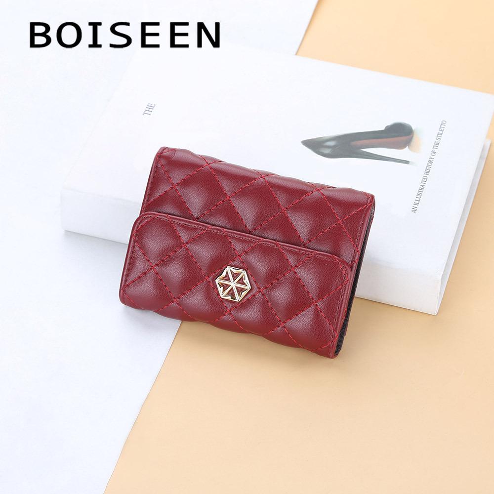 Boiseen's new women's card bag, embossed multi-card organ, change bag, compact buckle wallet.