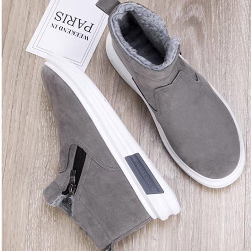 Sněhule pro muže Zimní s integrovanou kožešinou Vodotěsné a protiskluzové s tlustým fleecem Jednonohé vysoké bavlněné boty Teplé bavlněné boty