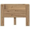 Storage Headboard with LED Artisan Oak Wood Material