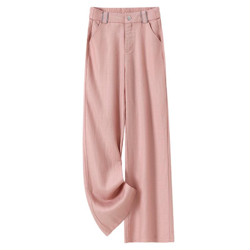 

2025 Women s High-Waisted Linen-Cotton Wide-Leg Pants - Slimming, Wrinkle-Resistant, Casual Summer Style S 26 [suitable for 80-95 lbs]
