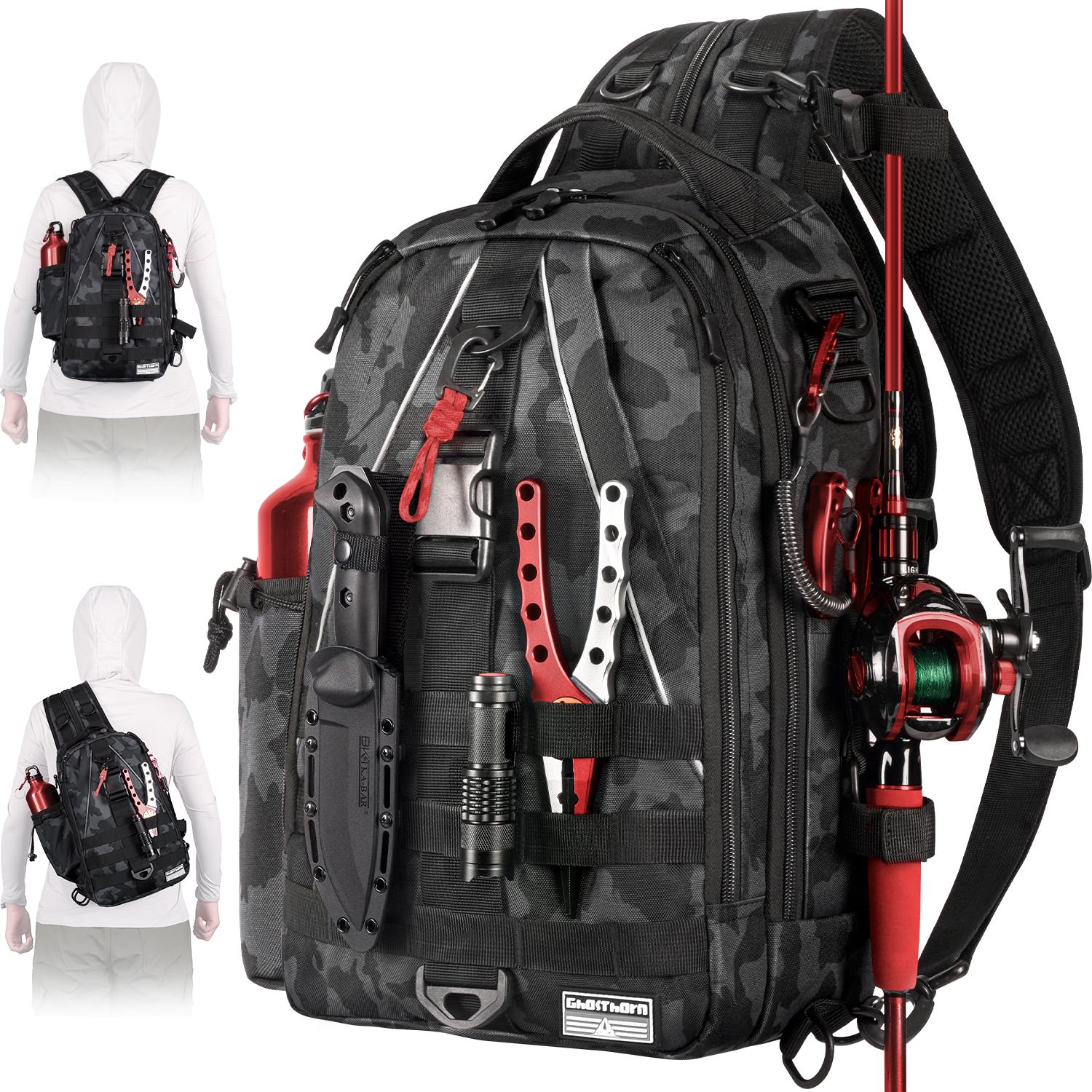 Visrugzak Tackle Sling Bag - Visrugzak met Hengelhouder - Tackle Box Vliegvissen Cadeaus voor Mannen Vrouwen